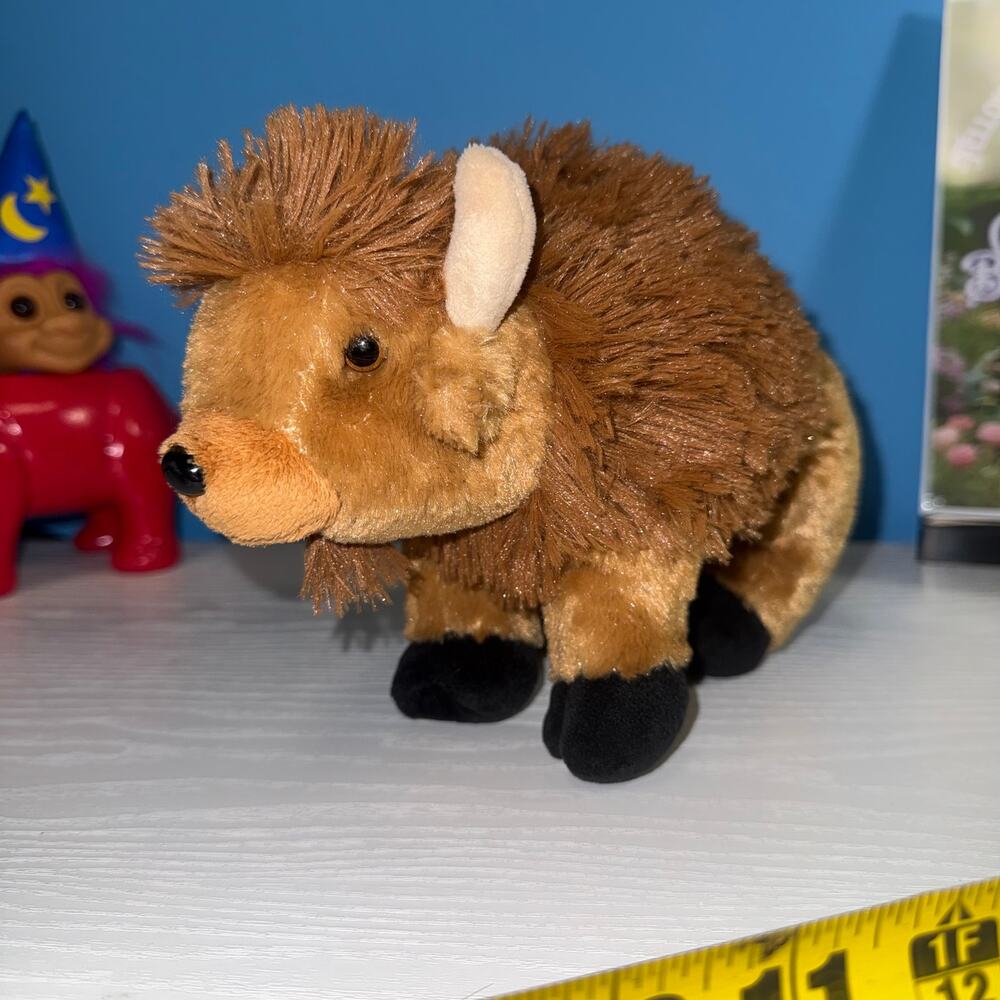 Winsome Bison Plush Wishpets 2018 Stuffed Buffalo EUC 9”